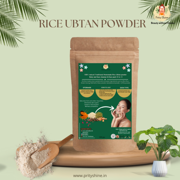 organic and Homemade Rice ubtan face pack