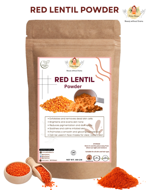Organic red lentil powder